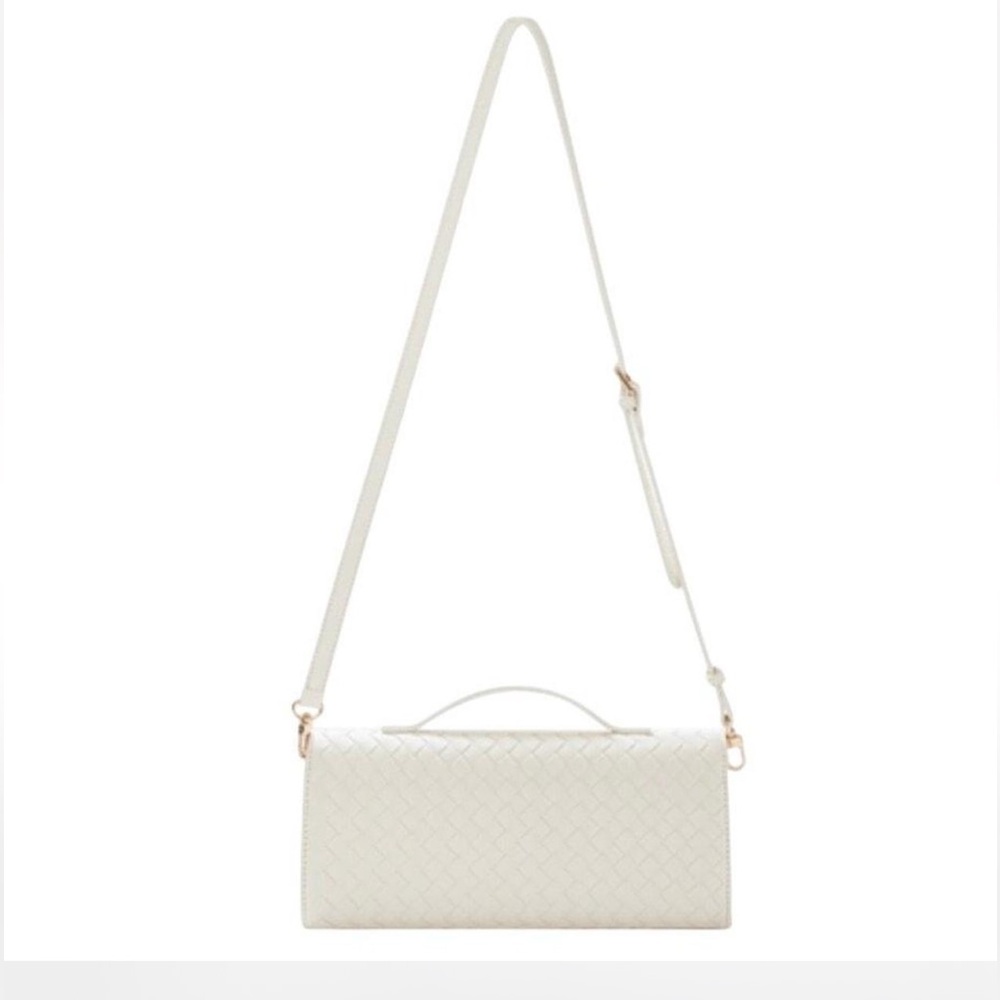 Few Moda East West Theia Clutch With Crossbody Strap - Cream NWT - Picture 4 of 11